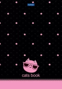 Блокнот А5  50л клеевой кор. "CATs" глянц. лам., точки. 70гр/м2