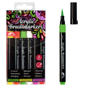 Набор маркеров акриловых  6цв. кистевидн. "Весна"