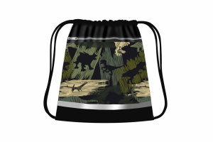 Мешок для обуви 1 отд, 415*340, карман, светоотр. "Динозавры"