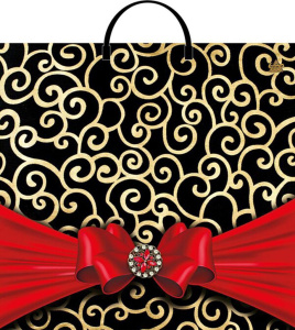 Пакет 36*37см (100мк) с пластиковой ручкой "Красный бант" ПВД