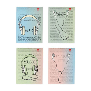 Блокнот А7  40л скоба "Soundmania" клетка, ассорти