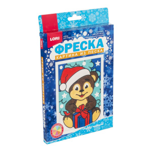 Аппликация из песка "Весёлый медвежонок" 10*15см 4+