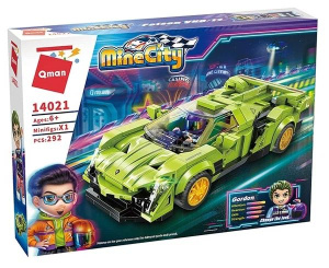 Конструктор пластм. Qman "Гоночная машина-3" 296 дет., 1 фигурка (упаковка не русифицирована)