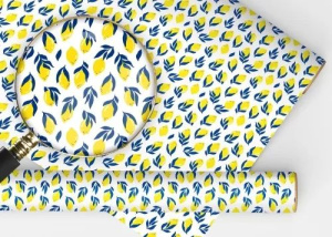 Бумага упаковочная 70*100см  "Яркие лимончики"