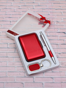 Набор подарочный 3 в 1 "Леди" (ручка, брелок, держатель для карт)