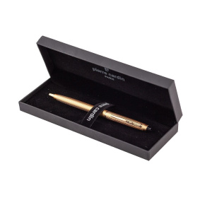 Ручка подарочная шариковая PIERRE CARDIN Gamme, корпус латунь, отделка- сталь и позолота