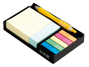 Набор бумаги с липким краем блок 200л, 76*76мм, закладки 5цв, 27*76мм