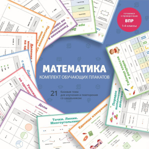 Комплект плакатов 290*290мм 12л. "Комплект обучающих плакатов. Математика"