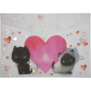 Конверт на кнопке  с рисунком А4 Кусь), 0,18мм, ассорти