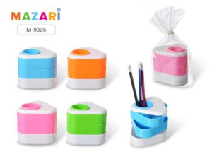 Настольный органайзер "Castle" цветной, 4 отделения, размер 9*9см, пластик, ассорти 4 цвета