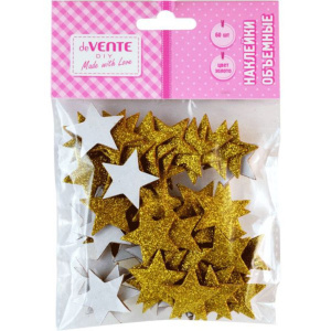 Наклейки декоративные объемные  "Gold stars" из фоамирана 60шт.