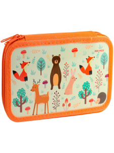 Пенал 2 отд. (190*115*35) молния, лам.картон "Лесные зверушки"