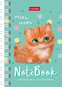 Блокнот А7  40л гребень "Кошарики" клетка