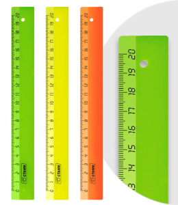 Линейка 20 см цветная