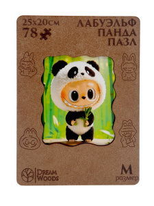 Пазлы Деревянные  78 элемент 230*200мм  "ЛабуЭльф Панда"