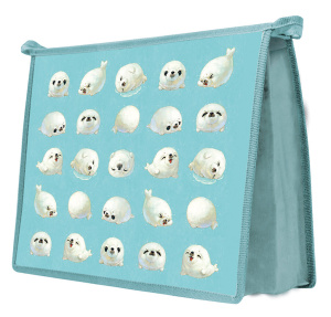 Папка д/тетрад. А5 (230*190*50) 1отд. молния сверху, метализир.картон "Морские котики"