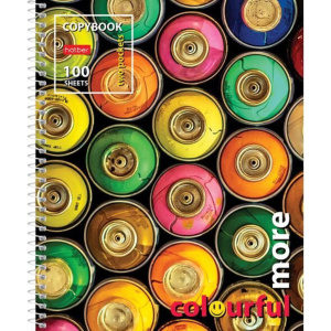 Тетрадь А5 100л кл  "Colourful more" спираль, обложка с карманом, УФ-лак