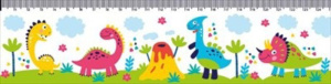 Закладка картонная 64*126мм "Динозаврики" линейка, таблица умножения