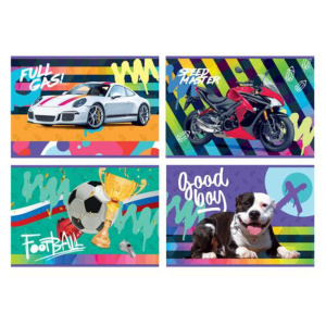 Альбом А4  8л  скрепка "MIX - Мальчики"  пл. 100 г/м