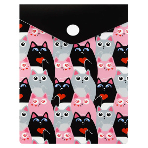 Конверт на кнопке  с рисунком А6 (158*114мм) Котики