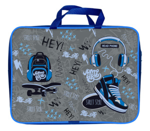 Папка А4 (360*270*80) с ручками, молния, ткань "Стрит-спорт"