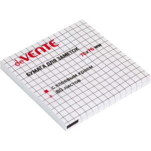 Бумага с липким краем (76*76мм)  80л, белая в КЛЕТКУ