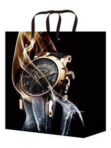 Пакет подар. бумажн. 22*31*10см, 128гр/м, Дорогие часы