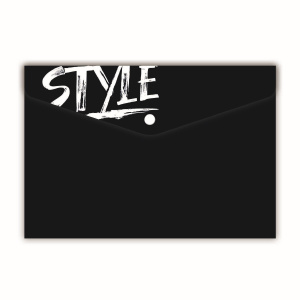 Конверт на кнопке  с рисунком А7 Черный