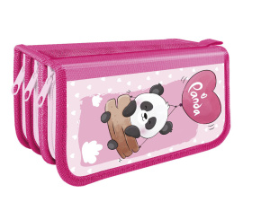 Пенал 3 отд. (190*105*60) молния, металлиз.лам.картон "Панда"
