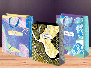 Пакет подар. бумажн. 26*32*10 см, 140гр/м2  Микс