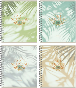 Тетрадь А5  96л кл. гребень Полином "Арт-деко тени" софт-тач, 4 дизайна, БЕЗ ПОЛЕЙ