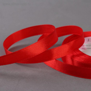 Лента упаковочная атласная 1,2см,22 м красная