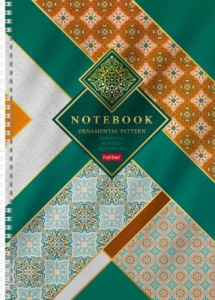 Тетрадь А4  80л кл. гребень Hatber "Gold ornament" выб.лак.