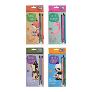 Карандаши цвет. 12цв "Рисуй и стирай" пластиковые с точилкой и ластиком