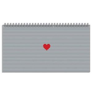 Планинг недат. 165*85мм  64л., гребень "Сердечко на полосках" мат.лам., выб.УФ-лак