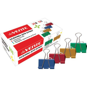 Зажим д\бум. мет. цветные deVENTE 25мм.