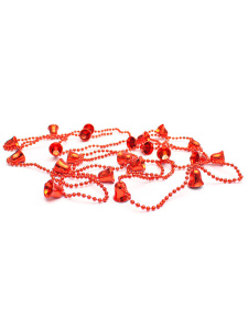 Бусы декоративные  пластик, "Колокольчики" в индивид. упаковке, красные