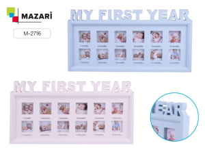 Фоторамка-коллаж пластик 12 фото, My first year, 42*21см