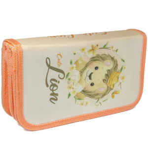 Пенал 2 отд. (190*105*50) молния, ткань "Маленький лев"