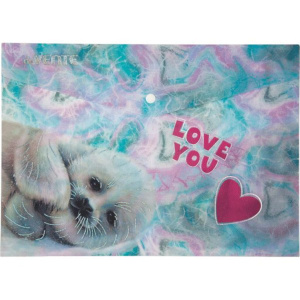 Конверт на кнопке  с рисунком А4 Seal, 0,18мм, ассорти