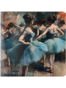 Скетчбук 190*190мм  20л., сшивка, 200гр/м2 "Выступление балерин"