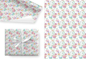 Бумага упаковочная 70*100см  "Весенние цветы"