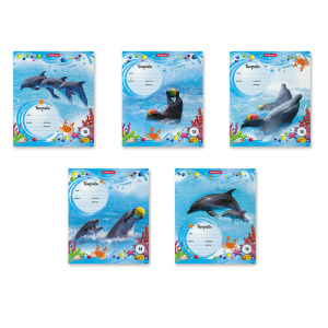 Тетрадь А5 18л лин. Erich Krause "Дельфины"