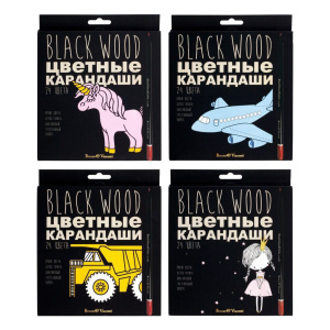 Карандаши цвет. 24цв  BlackWoodColor  пластиковые