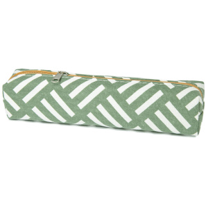 Пенал-косметичка (190*40*40) молния, ткань, "Забавный узор" зеленый
