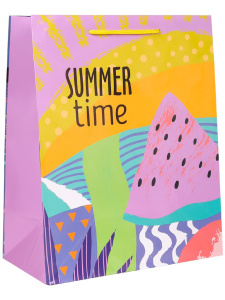 Пакет подар. бумажн. 26*32*12см, 157гр/м, Летнее время