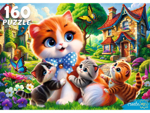 Пазлы  160 элементов  237*330мм. "Пушистая семья"
