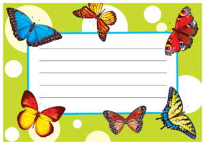 Наклейки на тетрадь "Бабочки" 11*8 см