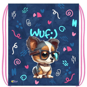 Мешок для обуви 1 отд, 410*490 "Стильный щенок" петля