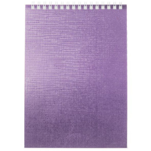 Блокнот А5  80л  "METALLIC Фиолетовый" кл., спираль, бумвинил